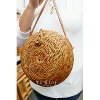 round circle design handmade hand woven ata grass rattan bali